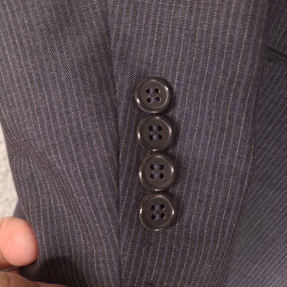 Brooks Brothers Blazer Mens 40 Short Gray Blue Stripe Jacket Mohair Wool England - Picture 4 of 16